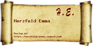 Herzfeld Emma névjegykártya